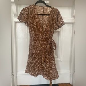 Polka dot wrap dress